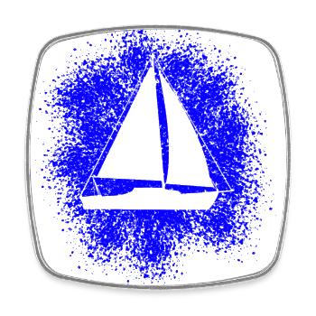 Sailing Yacht Sailboat Sailing Ship - Square fridge magnet - white - Front