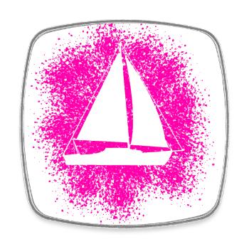 Sailing Yacht Sailboat Sailing Ship - Square fridge magnet - white - Front