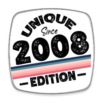 Unique depuis 2008 Edition Anniversaire Millésime 2008 - Magnet carré - blanc - Devant