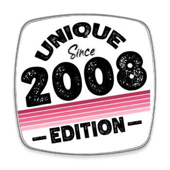 Unique depuis 2008 Edition Anniversaire Millésime 2008 - Magnet carré - blanc - Devant