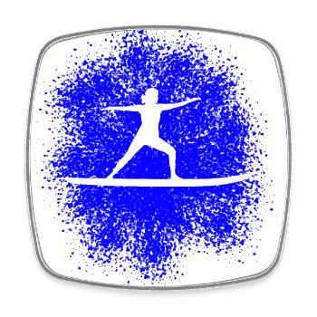 Yoga on the SUP – relaxation on the water - Square fridge magnet - white - Front