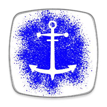 Anker – Symbol für Freiheit und Meer - Viereckiger Kühlschrankmagnet - Weiß - Vorne