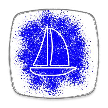 Sailing Yacht Sailboat Sailing Ship Sailing Crew - Square fridge magnet - white - Front