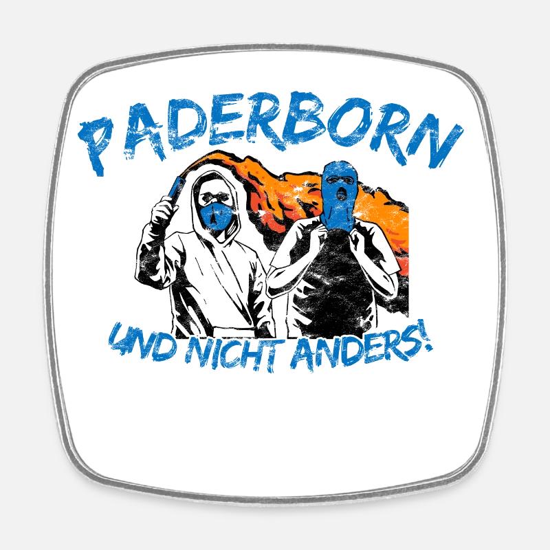 Paderborn und nicht anders UPDATE - Viereckiger Kühlschrankmagnet - Weiß