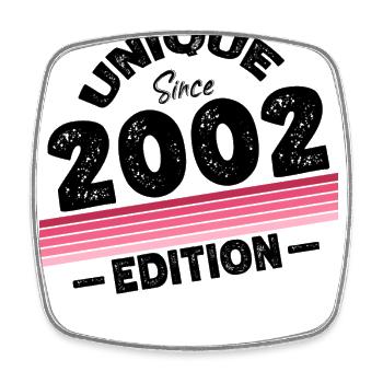 Unique seit 2002 Edition Geburtstag Vintage 2002 - Viereckiger Kühlschrankmagnet - Weiß - Vorne