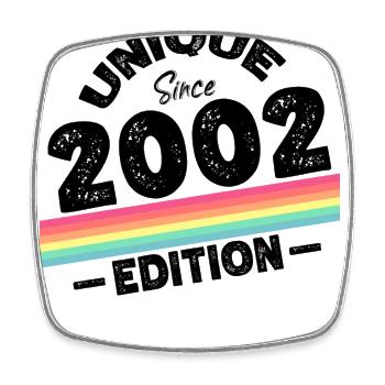 Unique seit 2002 Edition Geburtstag Vintage 2002 - Viereckiger Kühlschrankmagnet - Weiß - Vorne