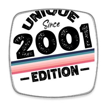 Unique depuis 2001 Edition Anniversaire Millésime 2001 - Magnet carré - blanc - Devant