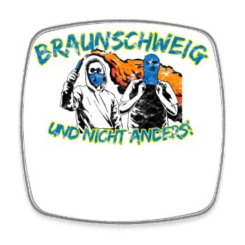 Braunschweig und nicht anders UPDATE - Viereckiger Kühlschrankmagnet - Weiß - Vorne