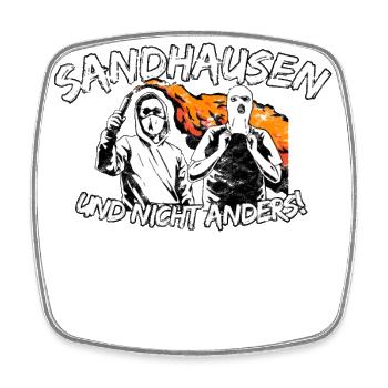 Sandhausen und nicht anders UPDATE - Viereckiger Kühlschrankmagnet - Weiß - Vorne