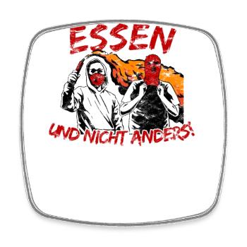 Essen und nicht anders UPDATE - Viereckiger Kühlschrankmagnet - Weiß - Vorne
