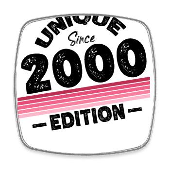 Unique seit 2000 Edition Geburtstag Vintage 2000 - Viereckiger Kühlschrankmagnet - Weiß - Vorne