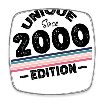 Unique seit 2000 Edition Geburtstag Vintage 2000 - Viereckiger Kühlschrankmagnet - Weiß - Vorne