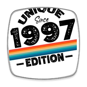 Unique depuis 1997 Edition Anniversaire Millésime 1997 - Magnet carré - blanc - Devant