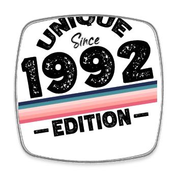 Unique seit 1992 Edition Geburtstag Vintage 1992 - Viereckiger Kühlschrankmagnet - Weiß - Vorne