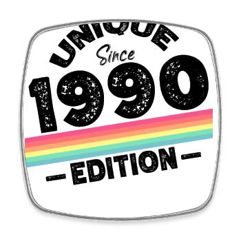 Unique seit 1990 Edition Geburtstag Vintage 1990 - Viereckiger Kühlschrankmagnet - Weiß - Vorne