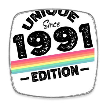 Unique depuis 1991 Edition Anniversaire Millésime 1991 - Magnet carré - blanc - Devant