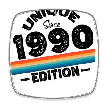 Unique seit 1990 Edition Geburtstag Vintage 1990 - Viereckiger Kühlschrankmagnet - Weiß - Vorne