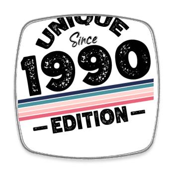 Unique seit 1990 Edition Geburtstag Vintage 1990 - Viereckiger Kühlschrankmagnet - Weiß - Vorne