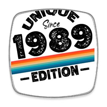 Unique depuis 1989 Edition Anniversaire Millésime 1989 - Magnet carré - blanc - Devant