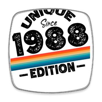 Unique depuis 1988 Edition Anniversaire Millésime 1988 - Magnet carré - blanc - Devant