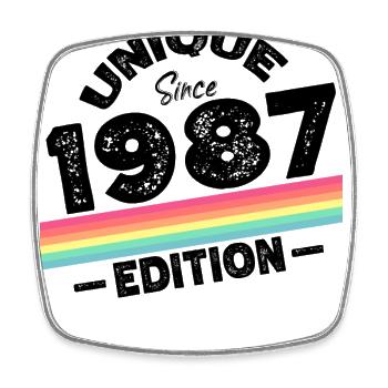 Unique depuis 1987 Edition Anniversaire Millésime 1987 - Magnet carré - blanc - Devant