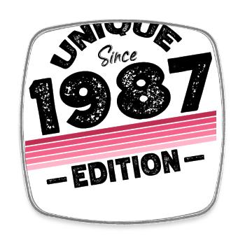 Unique seit 1987 Edition Geburtstag Vintage 1987 - Viereckiger Kühlschrankmagnet - Weiß - Vorne