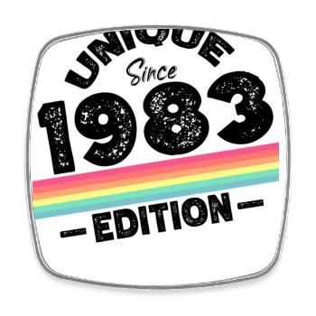 Unique depuis 1983 Edition Anniversaire Millésime 1983 - Magnet carré - blanc - Devant