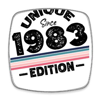 Unique depuis 1983 Edition Anniversaire Millésime 1983 - Magnet carré - blanc - Devant