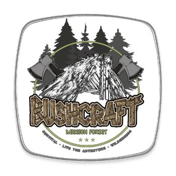 Bushcraft Abenteuer Survival Outdoor Shelter - Viereckiger Kühlschrankmagnet - Weiß - Vorne