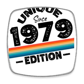 Unique seit 1979 Edition Geburtstag Vintage 1979 - Viereckiger Kühlschrankmagnet - Weiß - Vorne