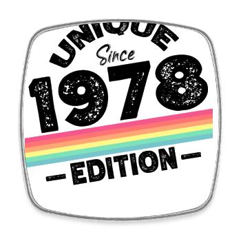 Unique seit 1978 Edition Geburtstag Vintage 1978 - Viereckiger Kühlschrankmagnet - Weiß - Vorne