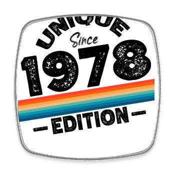 Unique seit 1978 Edition Geburtstag Vintage 1978 - Viereckiger Kühlschrankmagnet - Weiß - Vorne