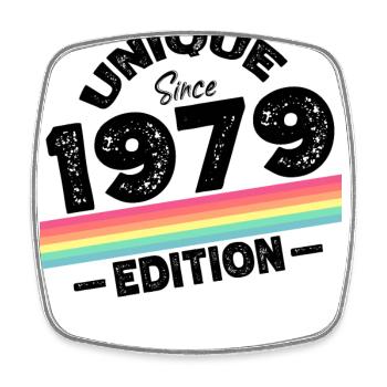 Unique seit 1979 Edition Geburtstag Vintage 1979 - Viereckiger Kühlschrankmagnet - Weiß - Vorne