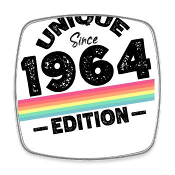 Unique since 1964 Edition Birthday Vintage 1964 - Square fridge magnet - white - Front