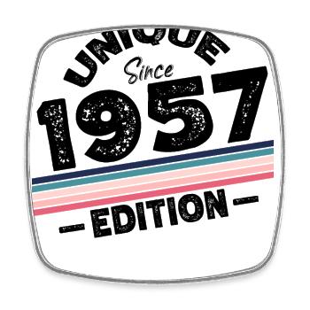 Unique depuis 1957 Edition Anniversaire Millésime 1957 - Magnet carré - blanc - Devant