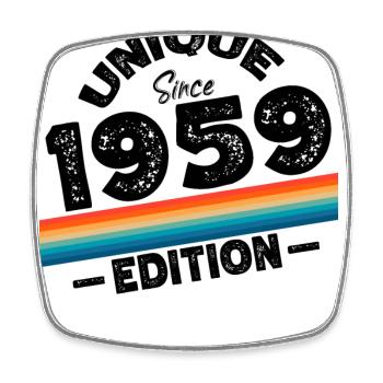 Unique seit 1959 Edition Geburtstag Vintage 1959 - Viereckiger Kühlschrankmagnet - Weiß - Vorne