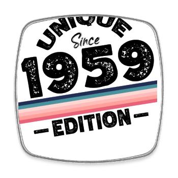 Unique seit 1959 Edition Geburtstag Vintage 1959 - Viereckiger Kühlschrankmagnet - Weiß - Vorne