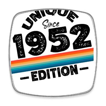 Unique seit 1952 Edition Geburtstag Vintage 1952 - Viereckiger Kühlschrankmagnet - Weiß - Vorne
