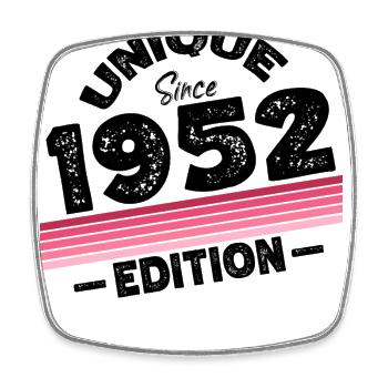 Unique seit 1952 Edition Geburtstag Vintage 1952 - Viereckiger Kühlschrankmagnet - Weiß - Vorne
