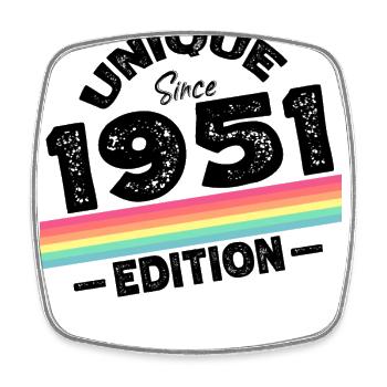 Unique depuis 1951 Edition Anniversaire Millésime 1951 - Magnet carré - blanc - Devant