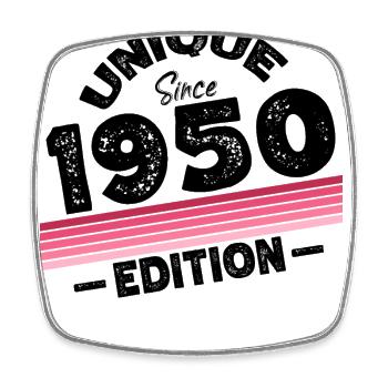 Unique depuis les années 1950 édition anniversaire Vintage des années 1950 - Magnet carré - blanc - Devant