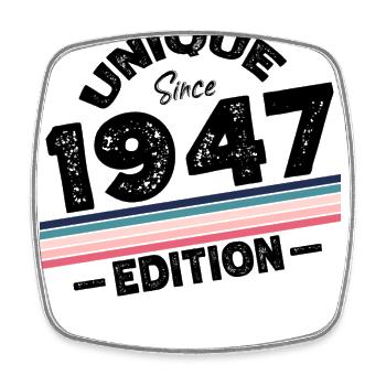 Unique seit 1947 Edition Geburtstag Vintage 1947 - Viereckiger Kühlschrankmagnet - Weiß - Vorne