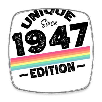 Unique seit 1947 Edition Geburtstag Vintage 1947 - Viereckiger Kühlschrankmagnet - Weiß - Vorne