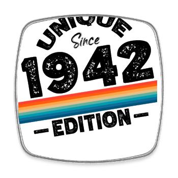 Unique seit 1942 Edition Geburtstag Vintage 1942 - Viereckiger Kühlschrankmagnet - Weiß - Vorne