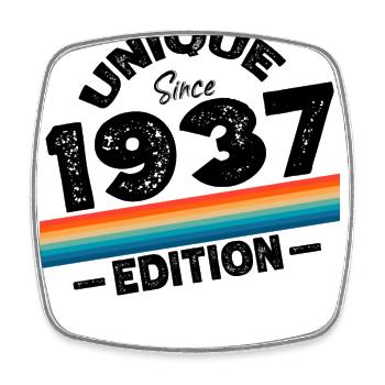 Unique depuis 1937 Edition Anniversaire Vintage 1937 - Magnet carré - blanc - Devant