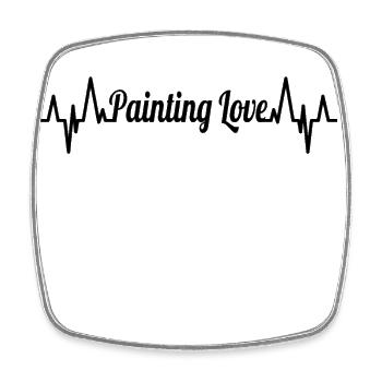 Painter Heart Line - Square fridge magnet - white - Front