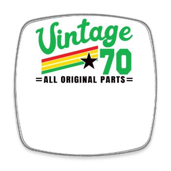 Anniversaire des années 1970 Vintage Toutes les pièces d’origine No III - Magnet carré - blanc - Devant