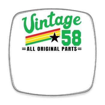 1958 Geburtstag Vintage All Original Parts No III - Viereckiger Kühlschrankmagnet - Weiß - Vorne