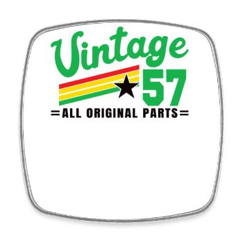 1957 Geburtstag Vintage All Original Parts No III - Viereckiger Kühlschrankmagnet - Weiß - Vorne