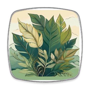Colourful Floral Line Art with Vibrant Leaves - Square fridge magnet - white - Front